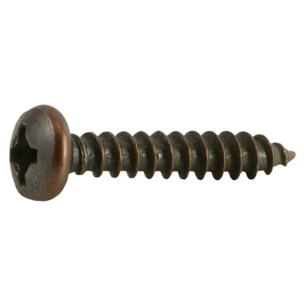 Midwest Fastener Sheet Metal Screw, #6 x 3/4 in, Bronze Plated Steel Pan Head Phillips Drive, 40 PK 35943 - main